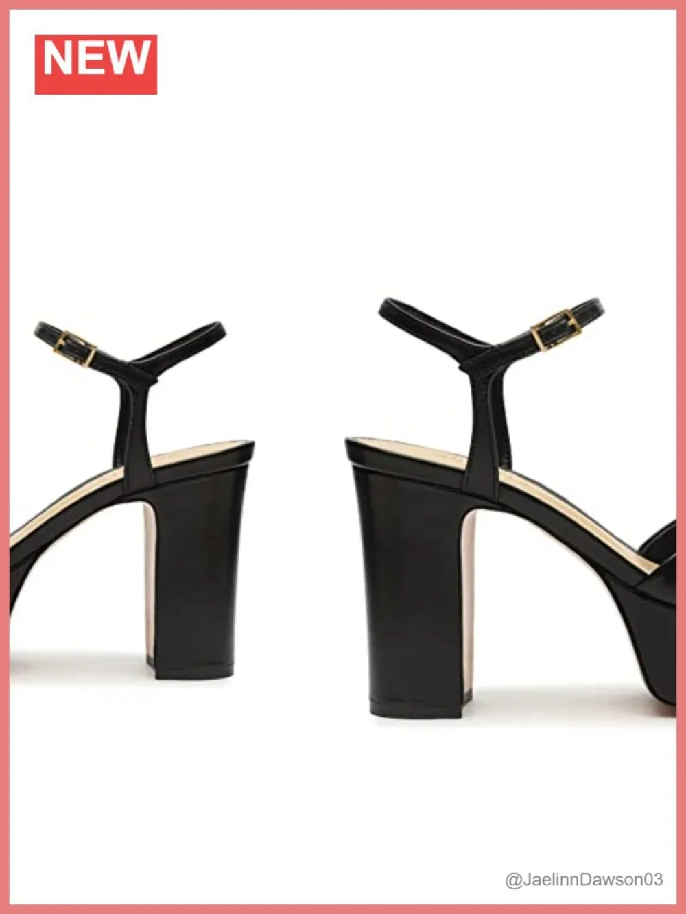 Platform Sandals Chunky Heel Leather Ankle Strap